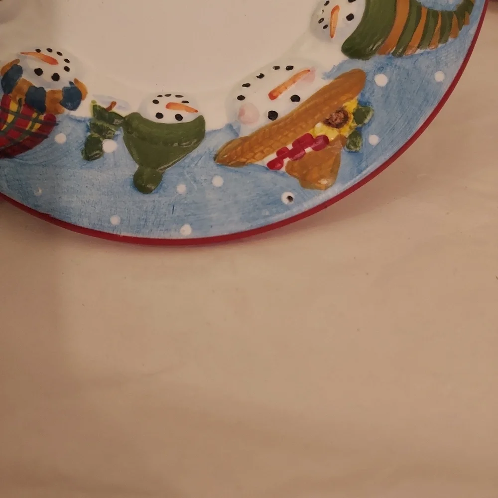 Yankee Candle Snowmen Family Small Jar Shade and Plate